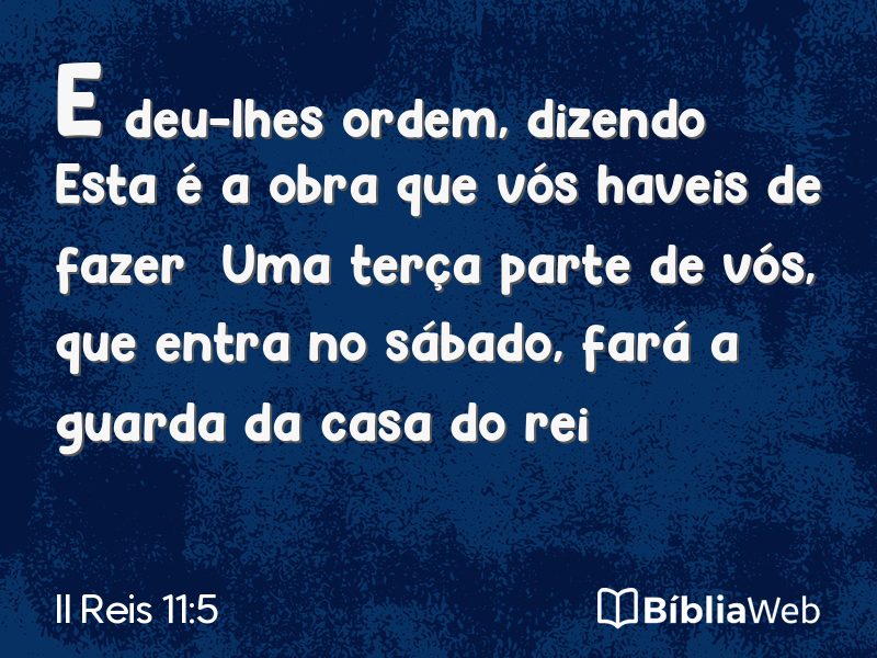 II Reis 11:5 em imagem para compartilhar