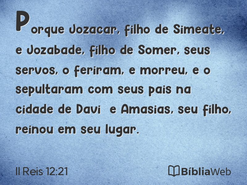 II Reis 12:21 em imagem para compartilhar