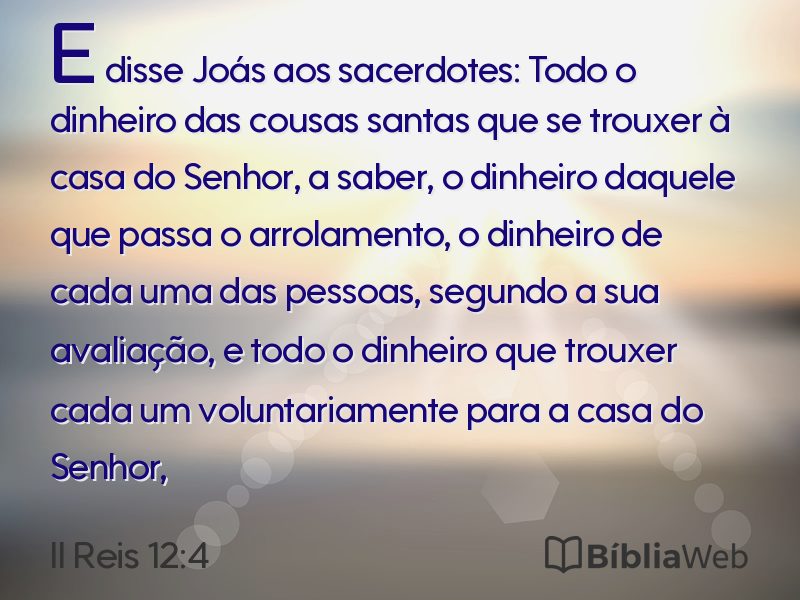II Reis 12:4 em imagem para compartilhar