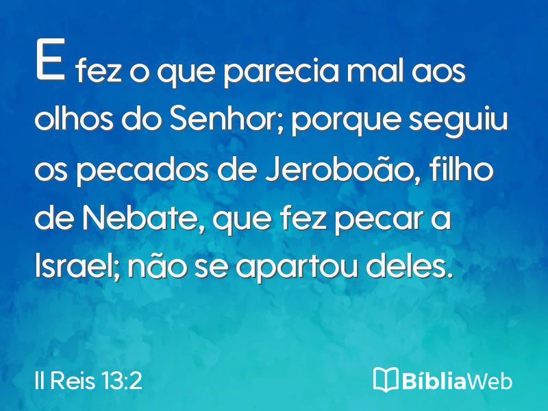 II Reis 13:2 em imagem para compartilhar
