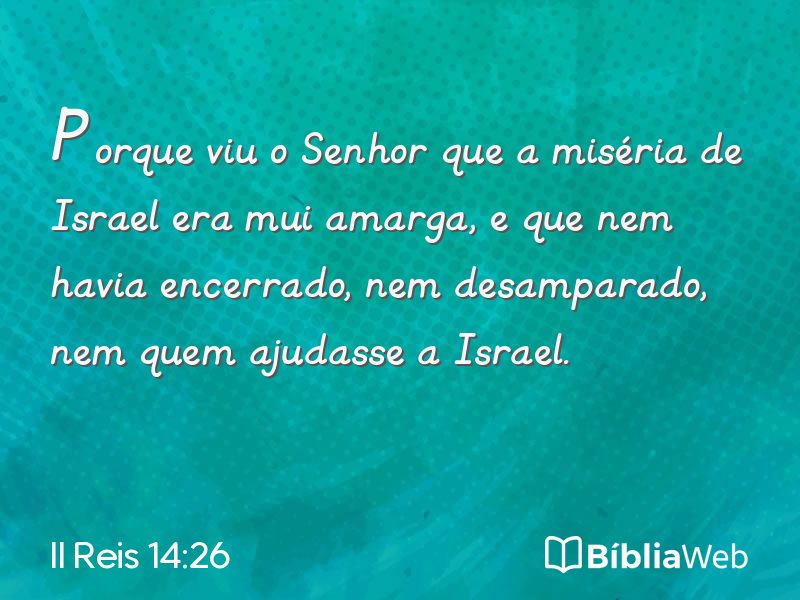 II Reis 14:26 em imagem para compartilhar