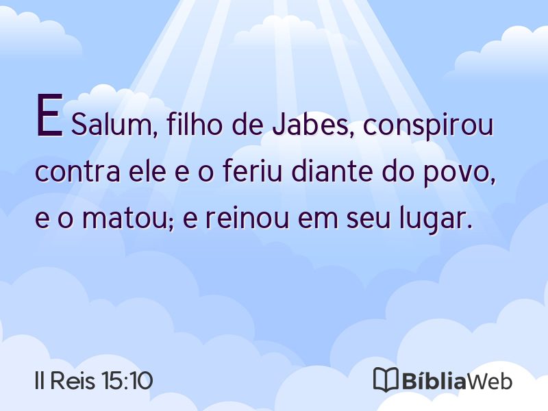 II Reis 15:10 em imagem para compartilhar