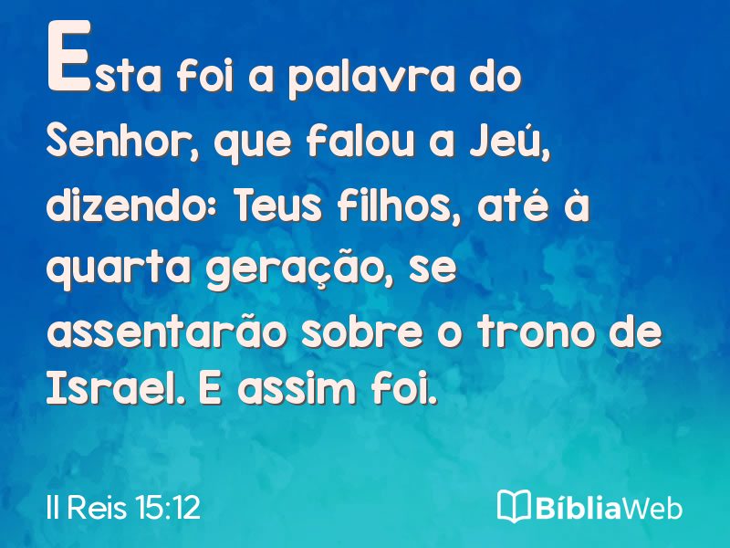 II Reis 15:12 em imagem para compartilhar