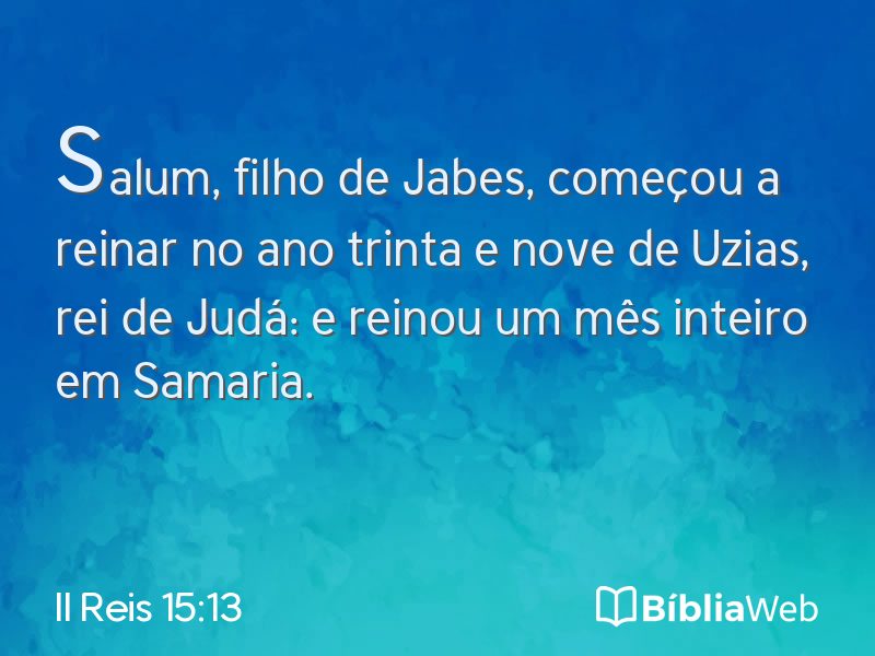 II Reis 15:13 em imagem para compartilhar