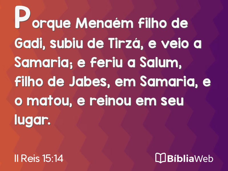 II Reis 15:14 em imagem para compartilhar
