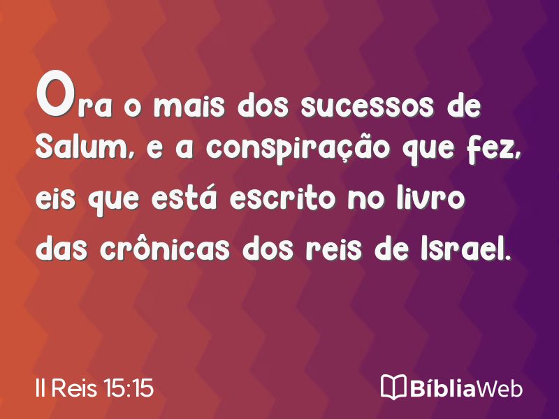 II Reis 15:15 em imagem para compartilhar