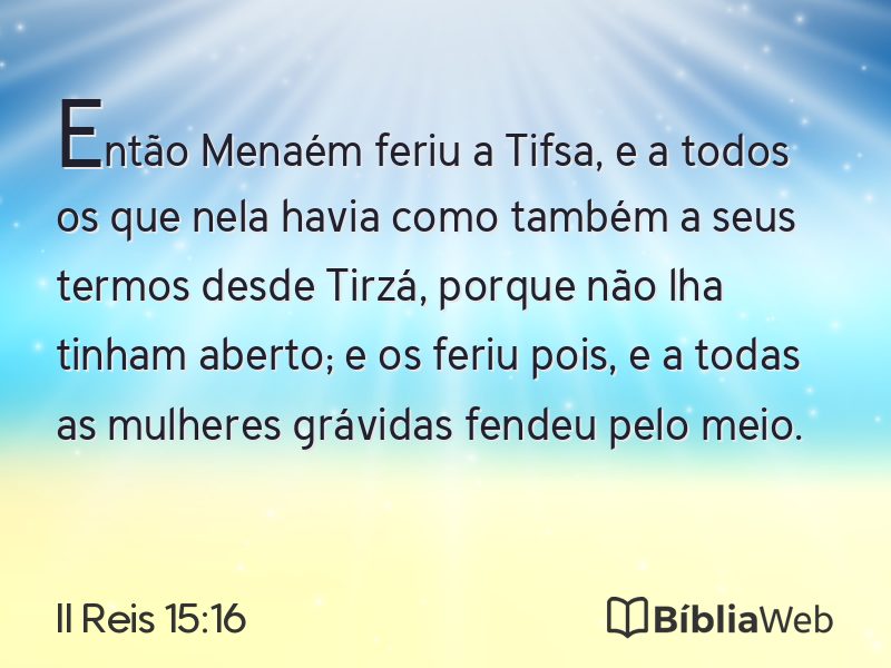 II Reis 15:16 em imagem para compartilhar