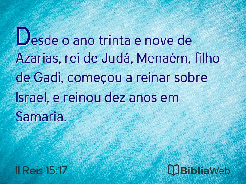 II Reis 15:17 em imagem para compartilhar