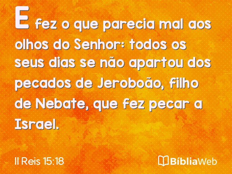 II Reis 15:18 em imagem para compartilhar