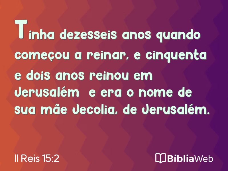 II Reis 15:2 em imagem para compartilhar