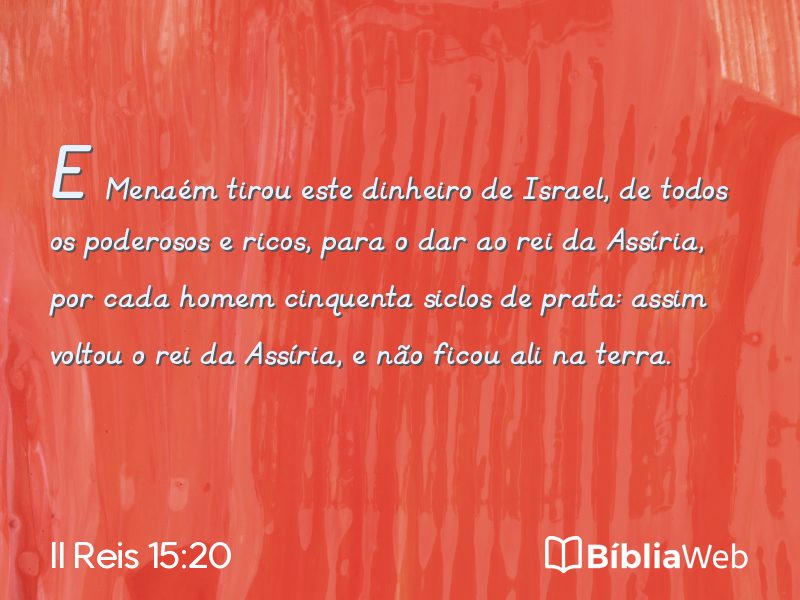 II Reis 15:20 em imagem para compartilhar