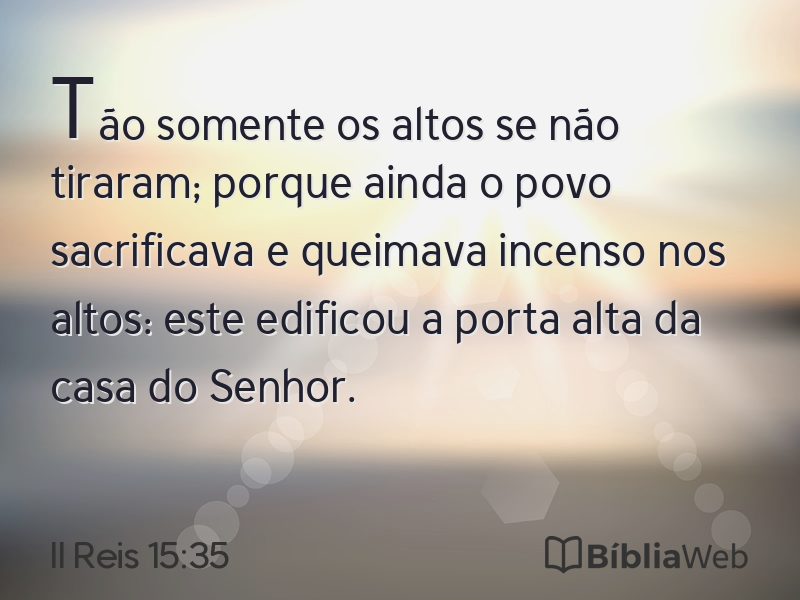 II Reis 15:35 em imagem para compartilhar