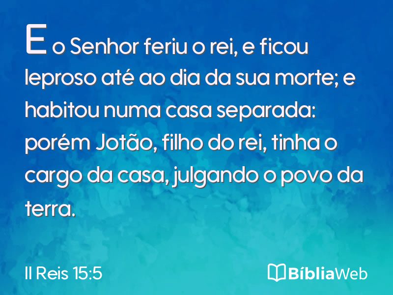 II Reis 15:5 em imagem para compartilhar
