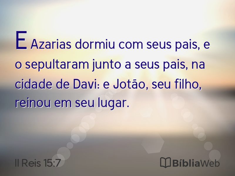 II Reis 15:7 em imagem para compartilhar