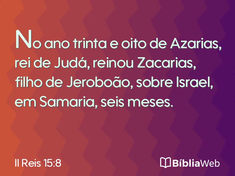 II Reis 15:8 em imagem para compartilhar
