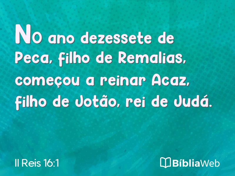 II Reis 16:1 em imagem para compartilhar