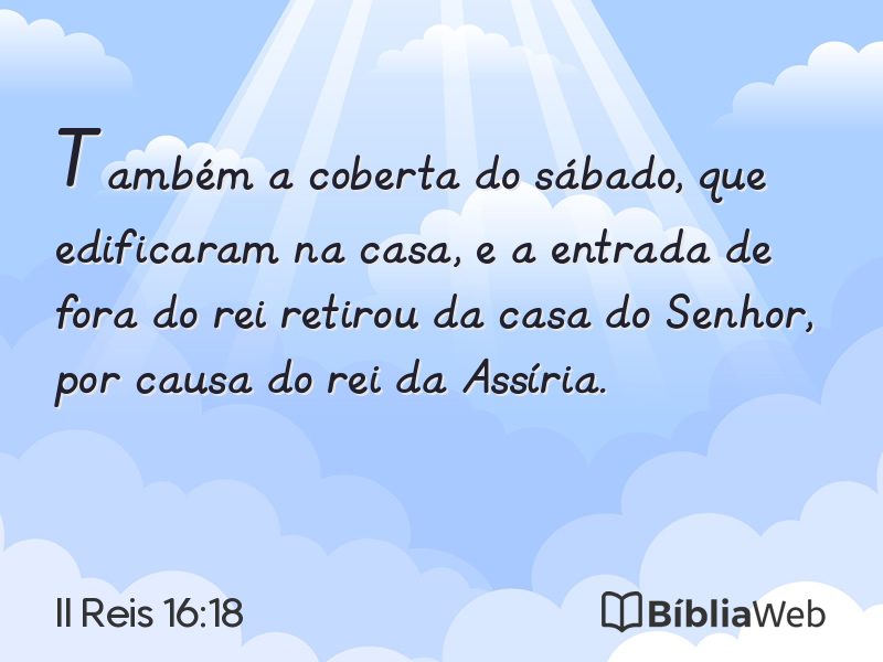 II Reis 16:18 em imagem para compartilhar
