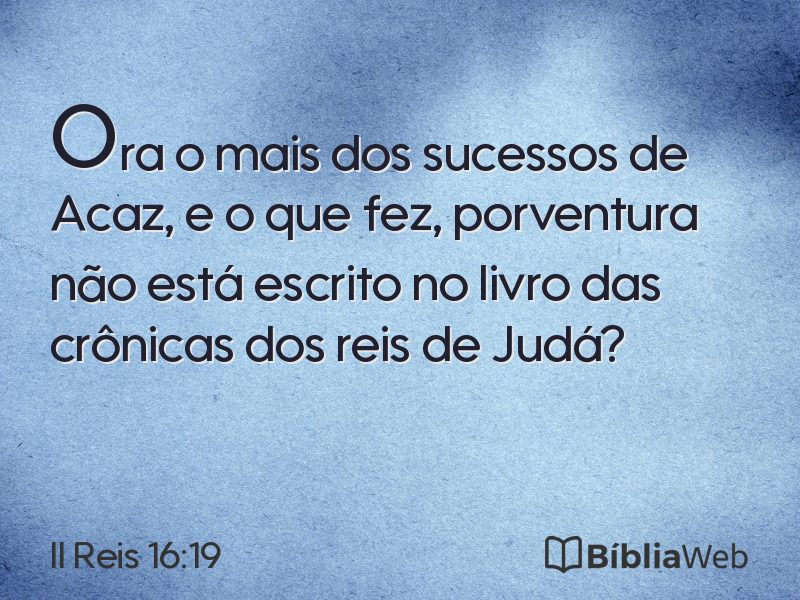 II Reis 16:19 em imagem para compartilhar