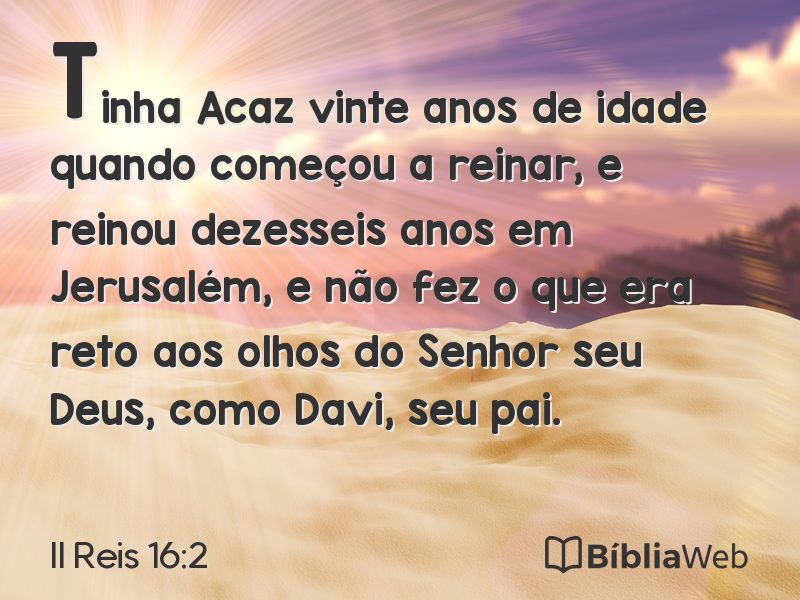 II Reis 16:2 em imagem para compartilhar