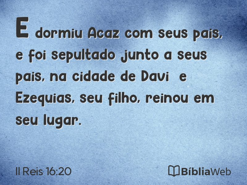 II Reis 16:20 em imagem para compartilhar