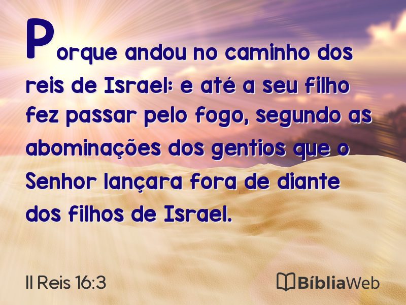 II Reis 16:3 em imagem para compartilhar