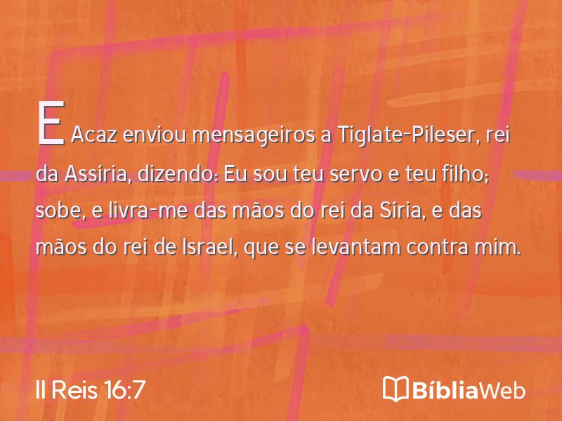 II Reis 16:7 em imagem para compartilhar
