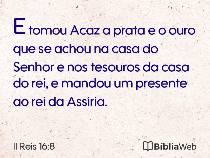 II Reis 16:8 em imagem para compartilhar