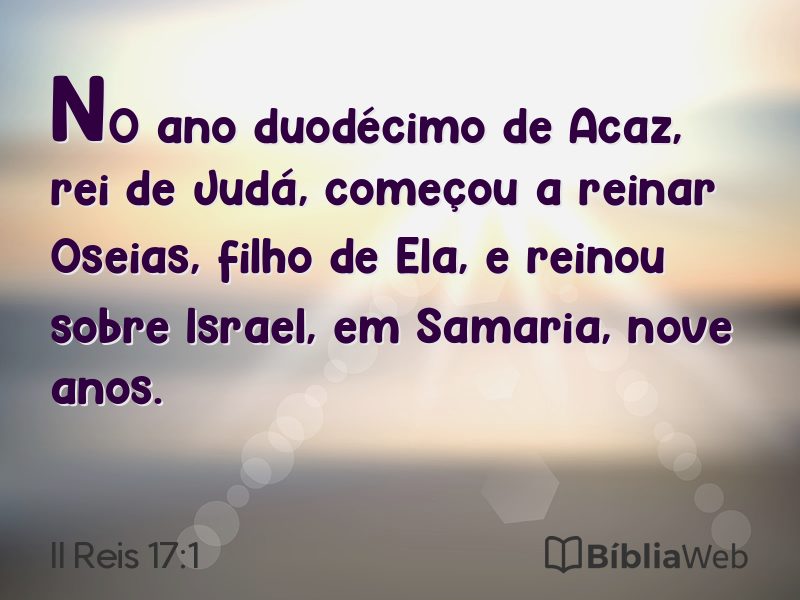 II Reis 17:1 em imagem para compartilhar
