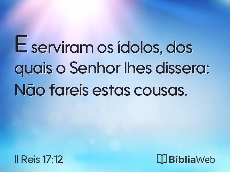 II Reis 17:12 em imagem para compartilhar