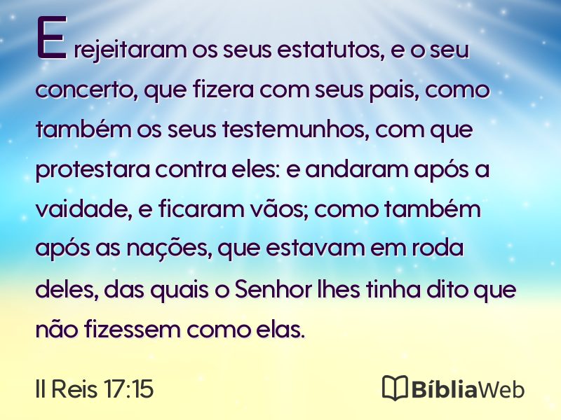 II Reis 17:15 em imagem para compartilhar