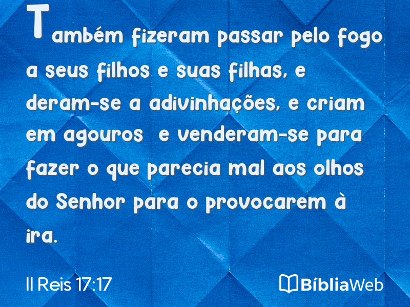 II Reis 17:17 em imagem para compartilhar
