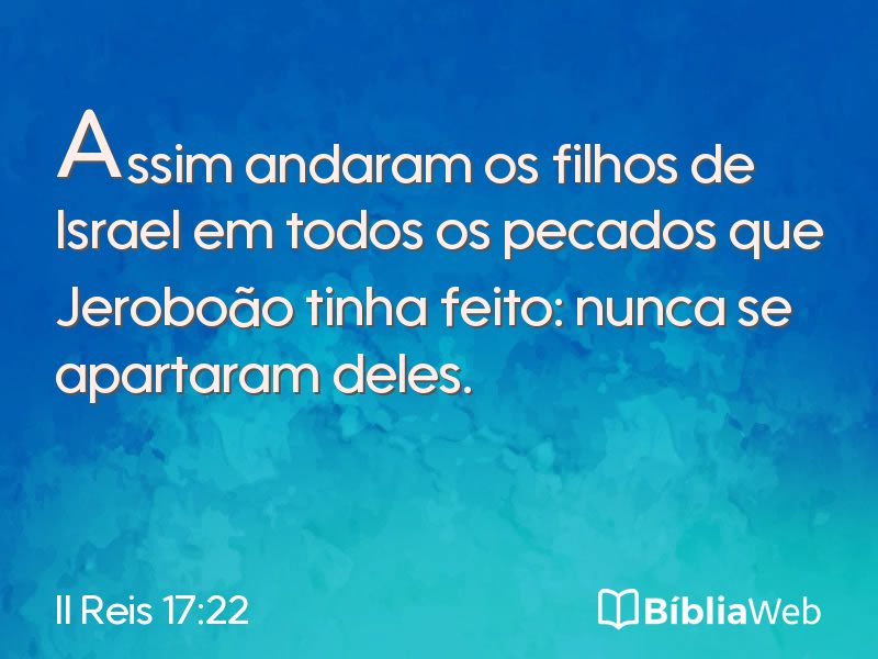 II Reis 17:22 em imagem para compartilhar