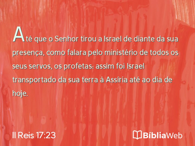 II Reis 17:23 em imagem para compartilhar