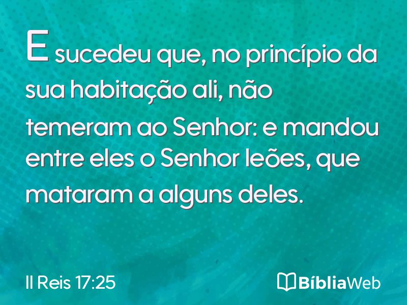II Reis 17:25 em imagem para compartilhar