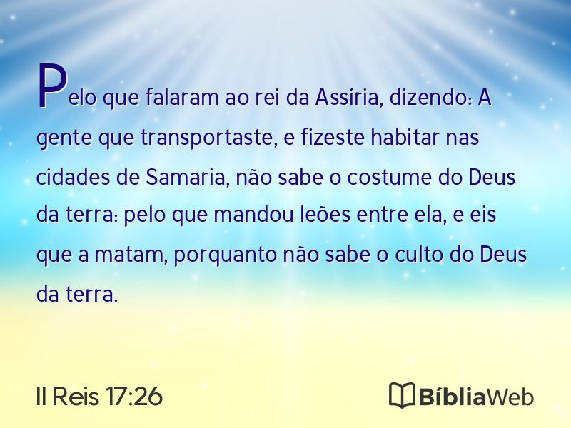 II Reis 17:26 em imagem para compartilhar