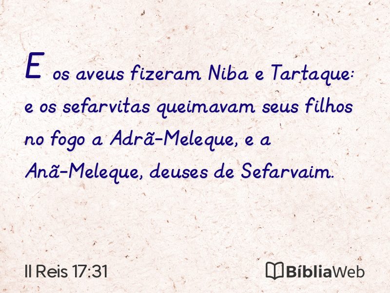 II Reis 17:31 em imagem para compartilhar