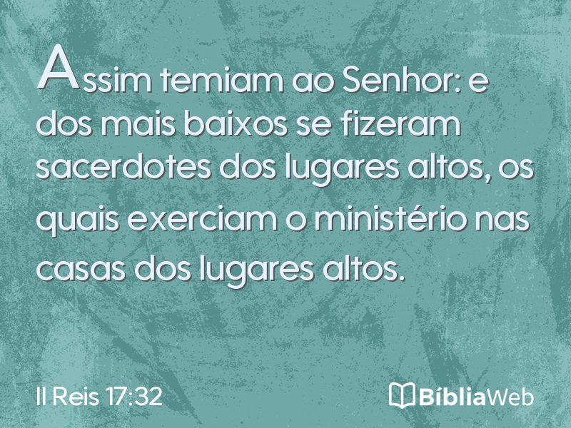 II Reis 17:32 em imagem para compartilhar