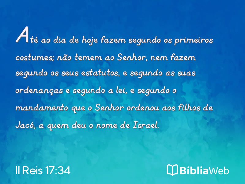 II Reis 17:34 em imagem para compartilhar
