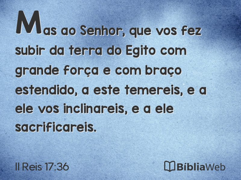 II Reis 17:36 em imagem para compartilhar