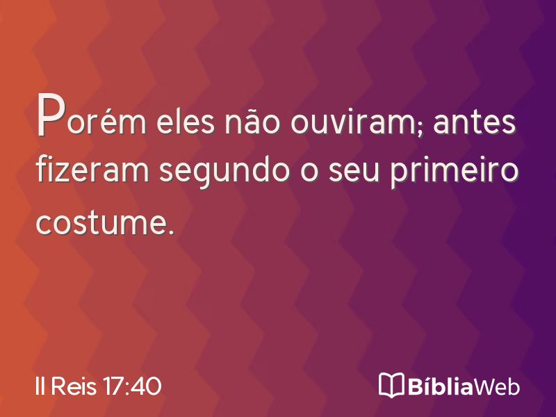 II Reis 17:40 em imagem para compartilhar
