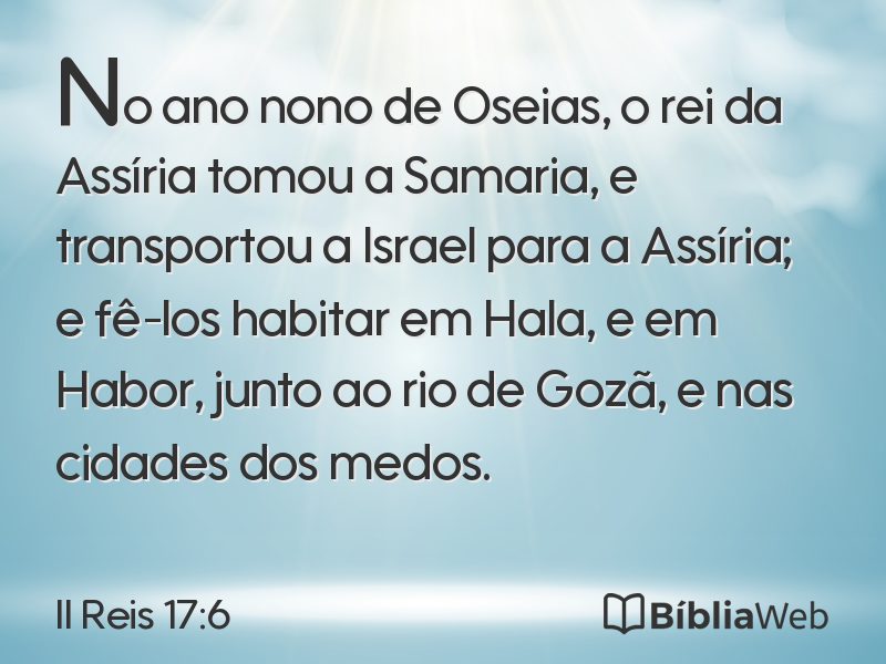 II Reis 17:6 em imagem para compartilhar