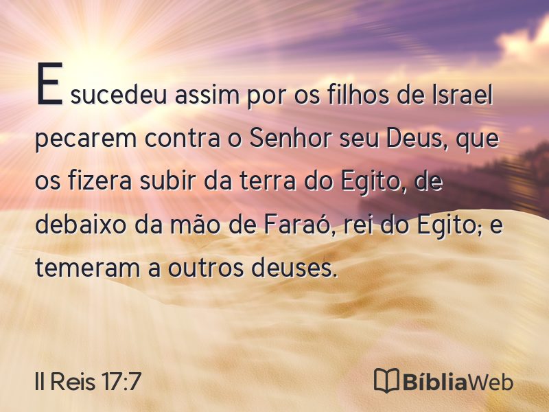 II Reis 17:7 em imagem para compartilhar