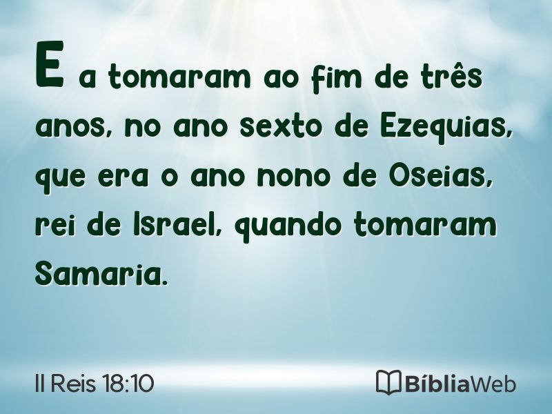 II Reis 18:10 em imagem para compartilhar