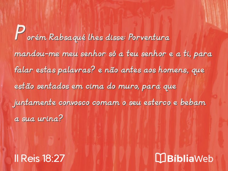 II Reis 18:27 em imagem para compartilhar