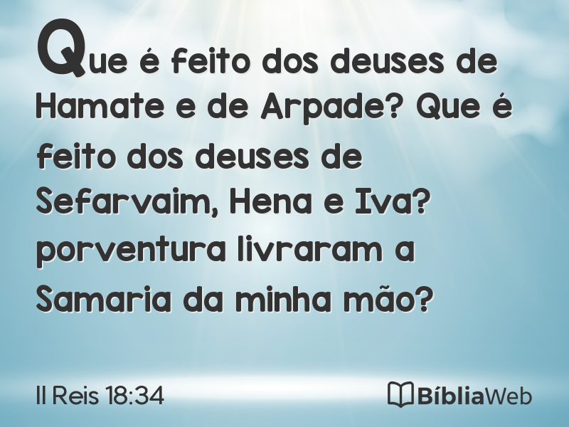 II Reis 18:34 em imagem para compartilhar