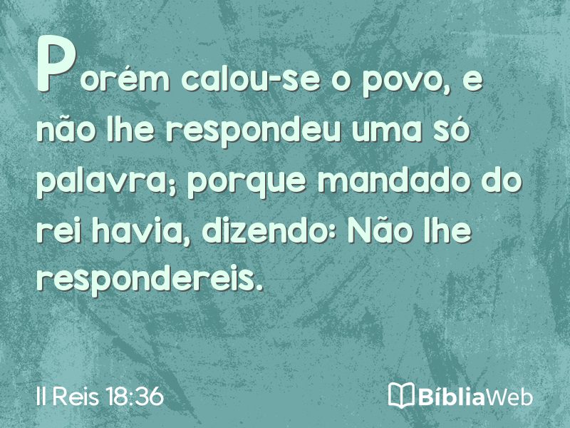 II Reis 18:36 em imagem para compartilhar