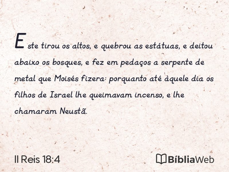 II Reis 18:4 em imagem para compartilhar