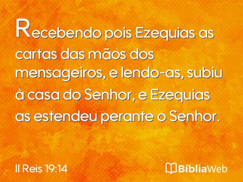 II Reis 19:14 em imagem para compartilhar