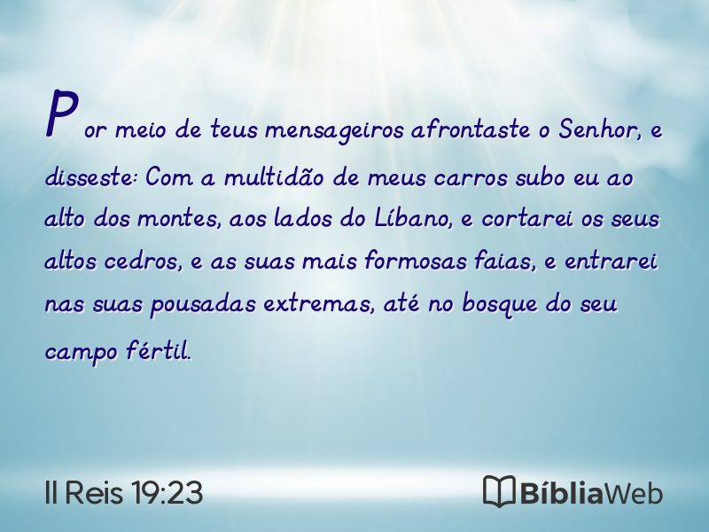 II Reis 19:23 em imagem para compartilhar