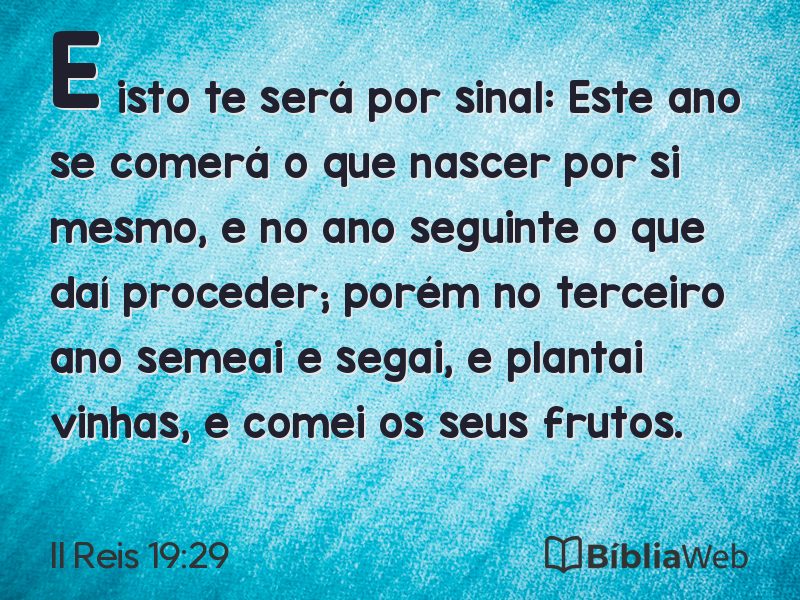 II Reis 19:29 em imagem para compartilhar